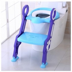 Сиденье для унитаза PITUSO с лесенкой и ручками Голубой