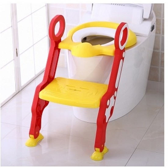 Сиденье для унитаза PITUSO с лесенкой и ручками Желтый
