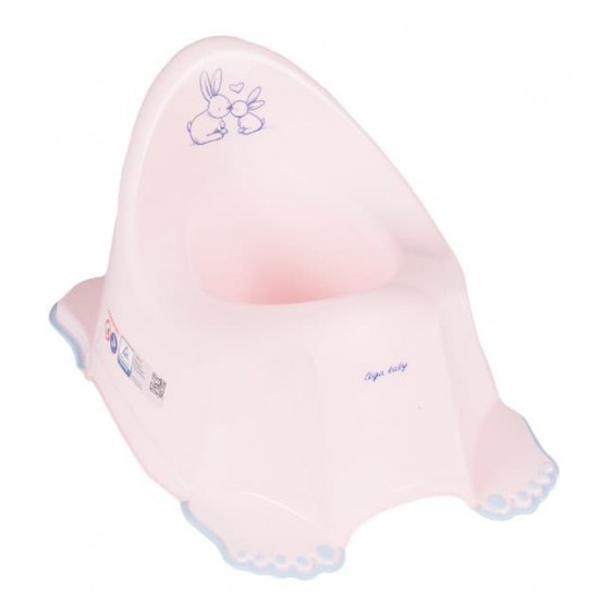 Детский горшок антискользящий LITTLE BUNNIES КРОЛИКИ розовый ТЕГА 