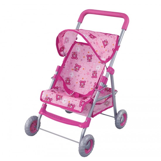 Кукольная коляска/трость с регулируемым капором FEI LI TOYS 46х35.5х63cm розовый