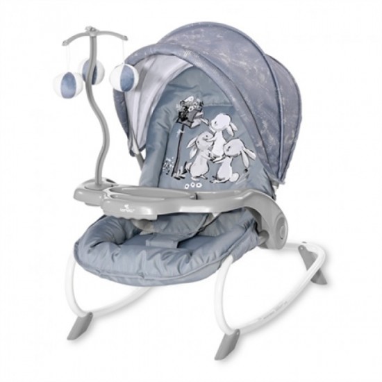 Детский шезлонг Lorelli Dream Time Silver Blue Rabbits/10110062152