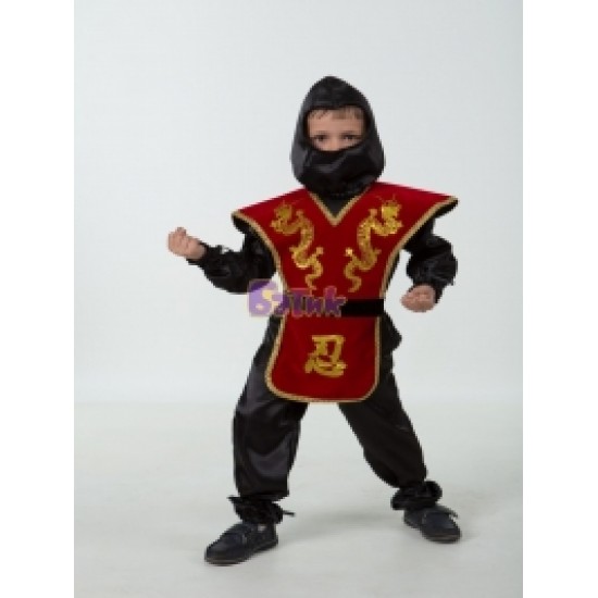 Костюм Ниндзя красный ( текстиль) 7028-2