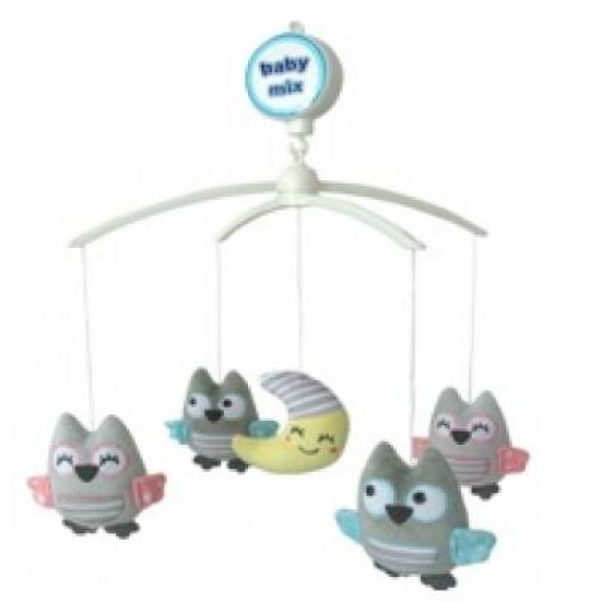 Каруселька с плюшевыми игрушками TK/497М (совы и луна) новинка