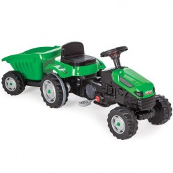 Автомобиль педальный PILSAN Tractor с прицепом Green/Зеленый