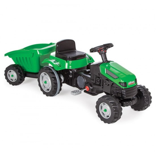 Автомобиль педальный PILSAN Tractor с прицепом Green/Зеленый