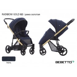 Детская прогулочная коляска Bebetto Rainbow GOLD 02 рама золотая