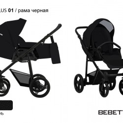 Детская коляска-трансформер Bebetto Nico PLUS 01рама черная