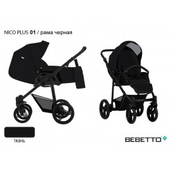 Детская коляска-трансформер Bebetto Nico PLUS 01рама черная