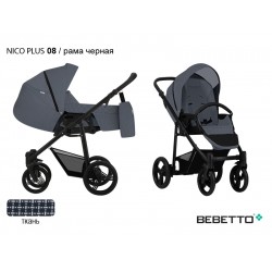 Детская коляска-трансформер Bebetto Nico PLUS 08 рама черная