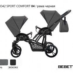 Детская прогулочная коляска для двойни Bebetto42 Sport Сomfort 04 рама черная