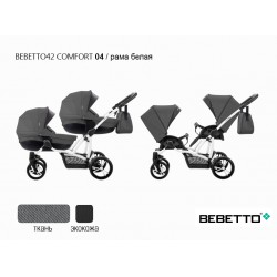 Детская коляска для двойни 2 в 1 Bebetto42 Сomfort 04 рама белая