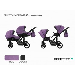 Детская коляска для двойни 2 в 1 Bebetto42 Сomfort 06 рама черная