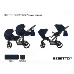 Детская коляска для двойни 2 в 1 Bebetto42 Сomfort 07 рама черная