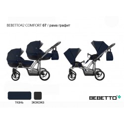 Детская коляска для двойни 2 в 1 Bebetto42 Сomfort 07 рама графит