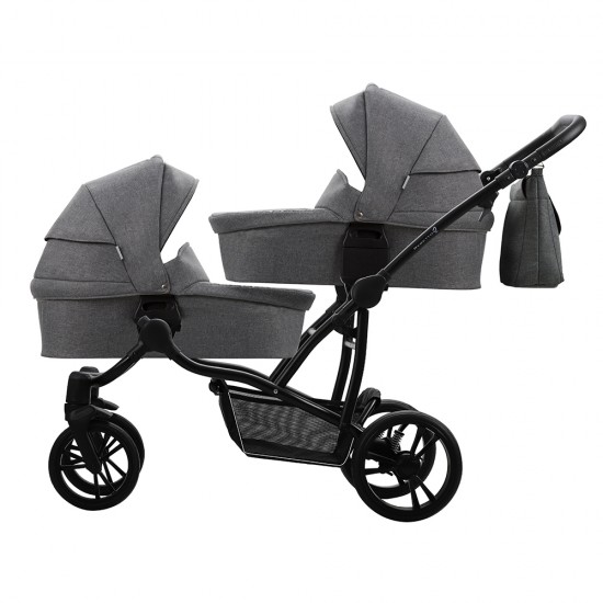 Детская коляска для двойни 2 в 1 Bebetto42 SIMPLE SIM02 рама черная