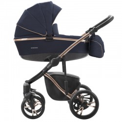 Детская коляска 2 в 1 Bebetto Bresso Premium Class DARK SILVER 2020 экокожа/ткань 01 рама серебряная