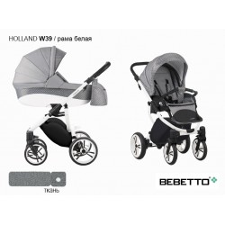 Детская коляска 2 в 1 Bebetto Holland W39 рама белая