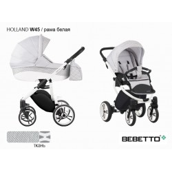 Детская коляска 2 в 1 Bebetto Holland W45 рама белая
