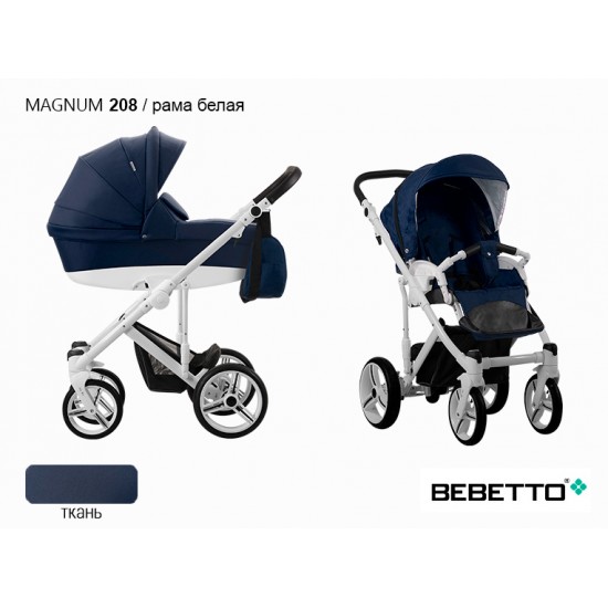 Детская коляска 2 в 1 Bebetto Magnum 208 рама белая