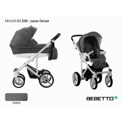 Детская коляска 2 в 1 Bebetto Magnum 230 рама белая