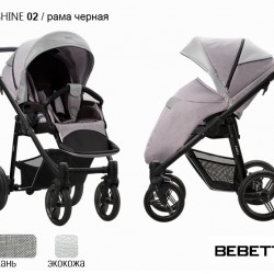 Детская прогулочная коляска Bebetto Nico SHINE 02 рама черная