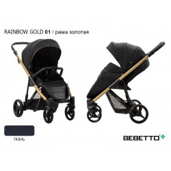 Детская прогулочная коляска Bebetto Rainbow GOLD 01 рама золотая