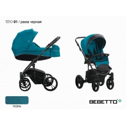 Детская коляска 2 в 1 Bebetto Tito 01 рама черная