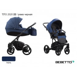 Детская коляска 2 в 1 Bebetto Tito 2020 22 рама черная