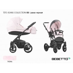 Детская коляска 2 в 1 Bebetto Tito  Jeans Collection 08 рама черная
