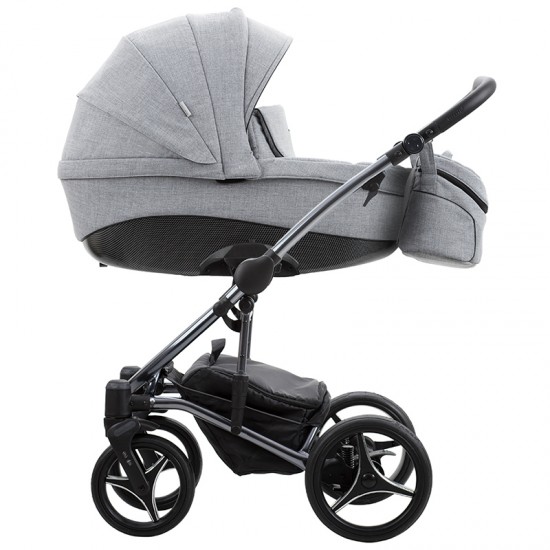 Детская коляска 2 в 1 Bebetto Tito Premium Class DARK 02 рама хромированный металлик 
