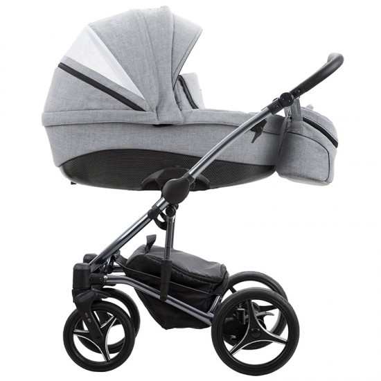 Детская коляска 2 в 1 Bebetto Tito Premium Class DARK 2020 02 рама хромированный металлик 
