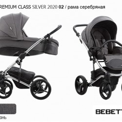Детская коляска 2 в 1 Bebetto Tito Premium  CLASS SILVER 2020/02/рама серебряная 