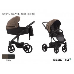Детская коляска 2 в 1 Bebetto Torino TEX 118 рама черная