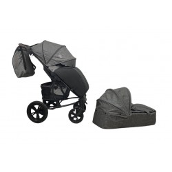 Детская прогулочная коляска Bubago MODEL ONE Plus/люлька Smoky grey & black (Дымносерый-Черный)