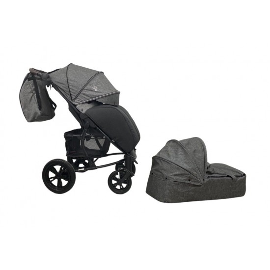 Детская прогулочная коляска Bubago MODEL ONE Plus/люлька Smoky grey & black (Дымносерый-Черный)