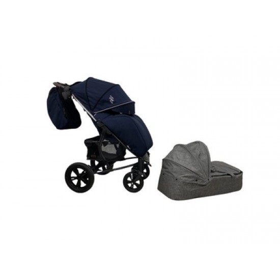 Детская прогулочная коляска Bubago MODEL ONE Plus /люлька Prune (Черно-синий)