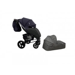Детская прогулочная коляска Bubago MODEL ONE Plus /люлька Navy Peony/Black (фиолетовый-черный)