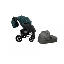 Детская прогулочная коляска Bubago MODEL ONE Plus/люлька Green pea & black Темно-зеленый/черный