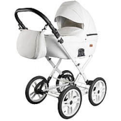 Детская универсальная коляска Ray Corsa Eco Classic 2 в 1 15 белая кожа