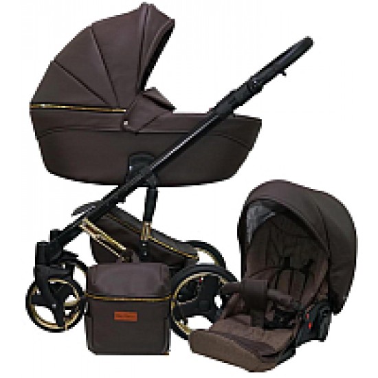 Детская универсальная коляска Ray Ultra Gold 2 в 1 4/30 коричневая кожа