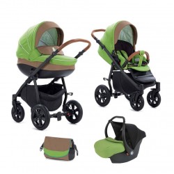 Коляска TUTIS 3 в 1 TAPU Коричневый/Киви Черная рама