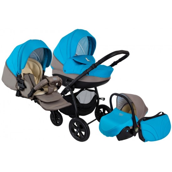 Коляска TUTIS 3 в 1 TAPU TAPU Голубой светло/серый