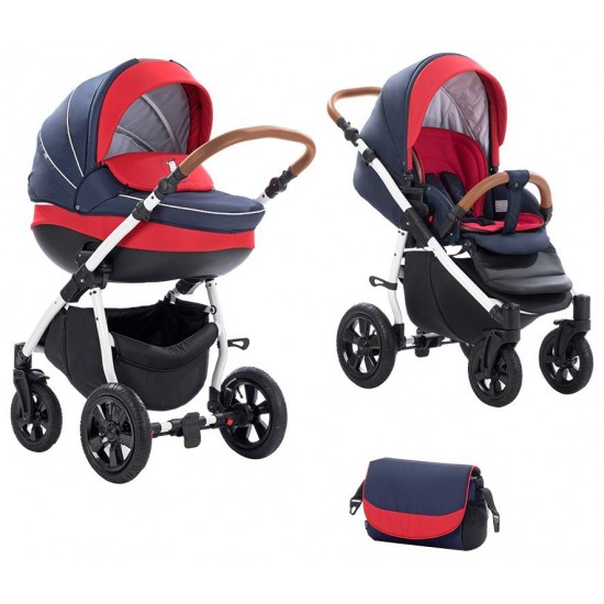 Коляска TUTIS 3 в 1 TAPU Синий/Красный 