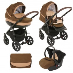 Коляска TUTIS 3 в 1 NANNI Темно-коричневый/Кожа Капучино