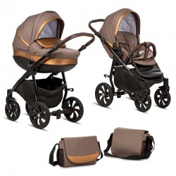 Коляска TUTIS 2 в 1 NANNI Кофе/Кожа Бронза