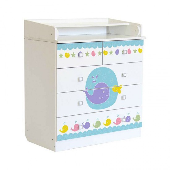 Комод пеленальный Фея 1780 белый Морская история