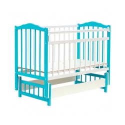 Кроватка Bambini Classic маятник белый/голубой М 01.10.11