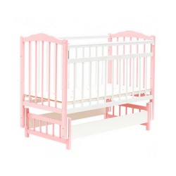 Кроватка Bambini Classic маятник белый/розовый М 01.10.11