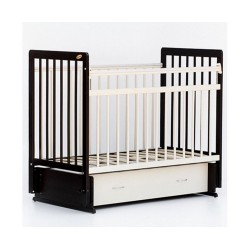 Кроватка Bambini Euro style с ящиком темный орех/слоновая кость М 01.10.04