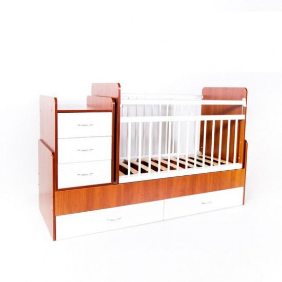 Кровать трансформер Bambini орех/белый M 01.10.01